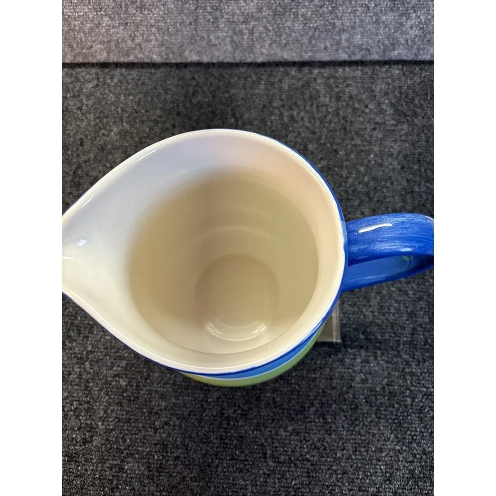 Tag~Striped Drinking Pitcher~Blue, Orange,‎ Red and Green